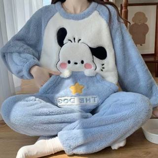【限時折扣】居家服 法蘭絨睡衣 帕恰狗睡衣 兩件式睡衣 卡通睡衣 大耳狗睡衣 可愛睡衣 珊瑚絨睡衣 毛絨睡衣 保暖睡衣
