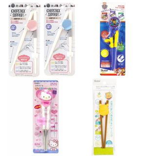 【日、韓貨】幼兒學習筷系列 粉/藍 汪汪對立大功 凱蒂貓 hello kitty 小熊維尼 兒童輔助筷 筷子學習