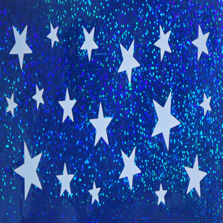 義大利進口HOME DECOR 雷射星夜光貼 10.5cmX20.5cm 藍星(C75221C)