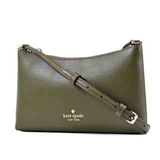 KATE SPADE Sadie 防刮十字紋拉鍊斜揹包-海藻綠 【美國正品現貨】
