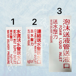 最便宜H.S.消防器材 消防裝置標示牌 送水管送水口 送水壓力 橫式/直式 有背膠款可直接黏貼