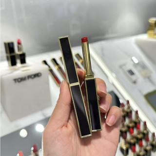 專櫃mini美妝 TOM FORD BEAUTY 超模黑跟緞光唇膏0.5g 黑金極細管口紅 旅行裝輕巧版 Q版小樣縮小版