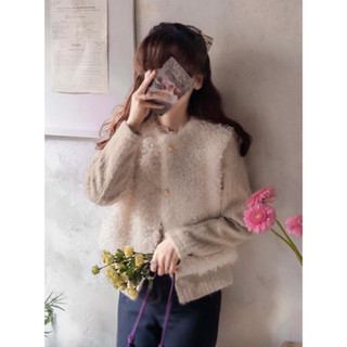 DREAM COLOR KR 一件免運 韓國代購 正韓女裝 可愛毛絨蓬鬆線條袖金釦外套 1207