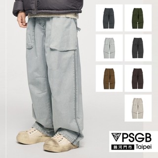 PSGB Taipei-J-1027 側織立袋錐形褲 寬版-長褲-流行-服飾-男裝-女裝-情侶款-(現貨)