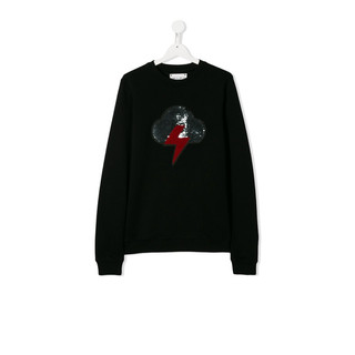 穿過一次真品～Alberta Ferretti 黑色閃電衞衣 (size: 14Y)