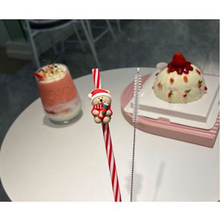 [文青走走]知名咖啡品牌 聖誕小熊 環保吸管組(含清潔刷子) 聖誕禮物推薦(少量包裝瑕疵現貨清出)