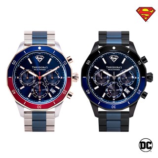 【THEODORA'S】SUPERMAN 太陽能雙色陶瓷圈夜光潛水手錶 鋼鍊帶雙色【希奧朵拉】超人
