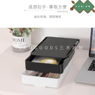 三木家 臺灣熱賣 收納抽屜免打孔#桌下隱形抽屜式桌面收納盒辦公文具置物架整理書桌桌底隱藏神器jia