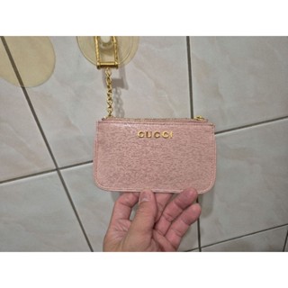 YUMO家二手閒置品 GUCCI 粉色 真品公司貨 卡片零錢鑰匙包 9.5成新