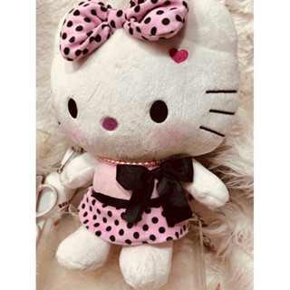 日本進口Hello Kitty粉紅色水點點的大型娃娃超級軟約28公分