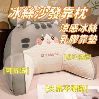 在臺現貨 冰絲靠枕 冰絲豆豆乳膠靠枕 乳膠靠墊 沙發靠背枕 護腰靠墊 沙發抱枕 床頭靠枕 可拆洗靠墊 沙發靠背 涼感靠枕