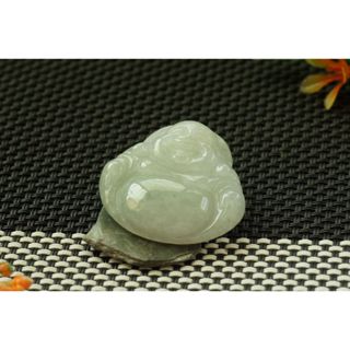 S892玉墜子❀翡翠玉A貨冰糯水潤白底佛公彌勒佛玉墜吊墜掛件玉珮【緬甸玉翠軒】玉首飾品 男女款式