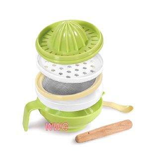 KU.KU 酷咕鴨七件組料理器，寶寶副食品料理器，媽媽的好幫手 可攪碎、研磨、磨泥，精心料理美味副食品 Ku-5307