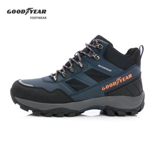 GOODYEAR 固特異 登山鞋 動態防水登山鞋 戶外鞋 耐磨 防滑 防水 避震 Q彈 登山 藍 GAMO43546