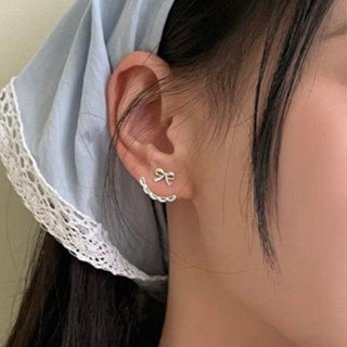 [Leila+] 設計感蝴蝶結後掛式耳環 韓版飾品 高質感飾品 手鍊耳環項鍊戒指