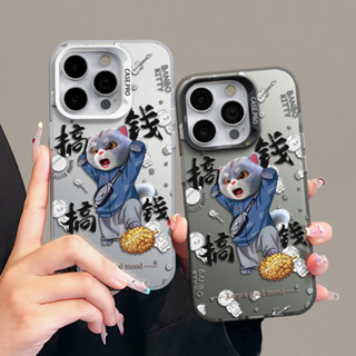 iphone 16 15 14 13 12 Pro Max XR i7 i8 Plus可愛搞錢貓咪英文吉他彩銀防摔手機殼
