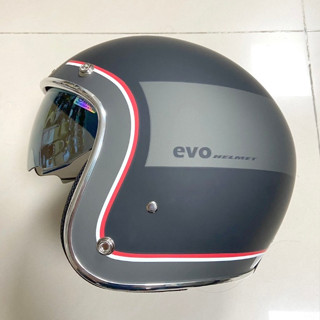 EVO CA312方塊 內鏡式銀邊安全帽 消光黑紅款 電鍍金內鏡 透氣內襯 金屬齒排扣 三扣式 全拆式 小嵐青菜賣