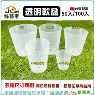 【綠藝家】透明軟盆50入、100入蔬菜育苗專用 軟式花盆 育苗軟盆 透明盆 育苗盆 育苗 根系觀察 種植盆 塑膠盆