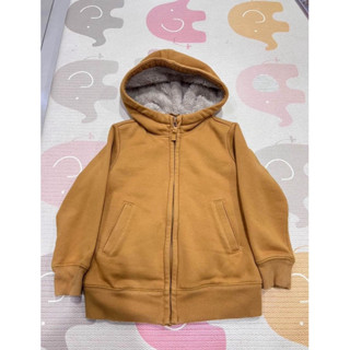 uniqlo兒童保暖毛絨外套 110cm 芥末黃