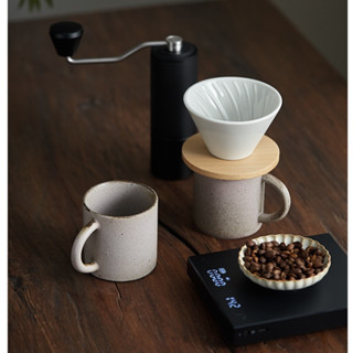 Drinksmap 灰色粗陶馬克杯 200ml 咖啡杯 手沖咖啡 馬克杯 帶把手 粗陶 陶瓷 美式咖啡 日式 侘寂 茶杯