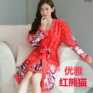 冬天睡袍女珊瑚絨加厚加絨性感長款秋冬季法蘭絨浴袍浴衣女款睡衣