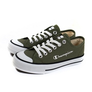 【Champion】帆布鞋 休閒鞋 墨綠色 女鞋 USLS-3081-40
