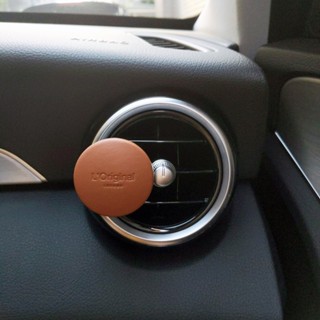 英國L’Original精品車用香氛小羊皮禮盒-干邑棕 車用芳香/汽車香水/車用香薰/車用除臭/天然香氛/平輸進口