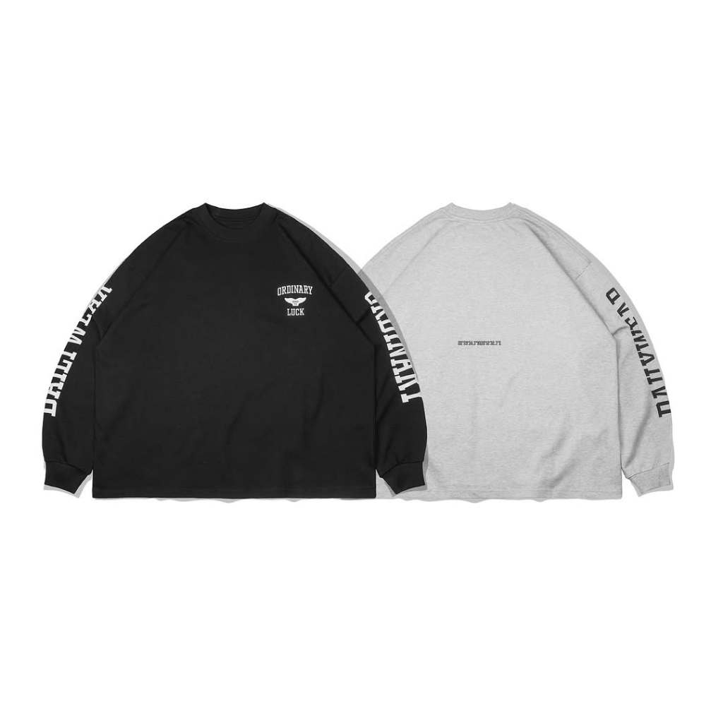 光環城堡【 ORDINARY 】鯨魚尾LOGO長TEE (黑/灰/現貨)
