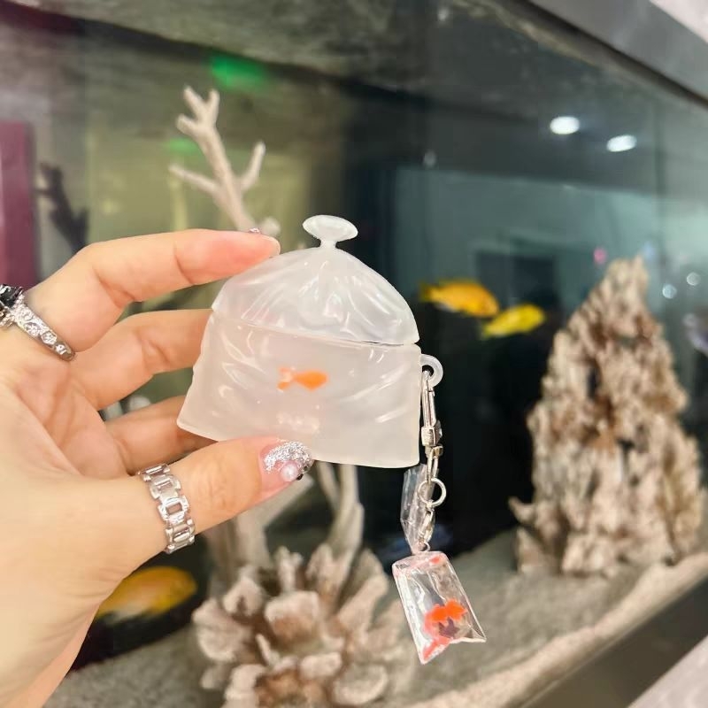 【新款】原創金魚袋AirPods Pro3 4 Pro2耳機保護套 3代 2代蘋果無線藍牙耳機矽膠防摔保護創意 禮物 批