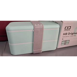 櫻桃寶宮 出清／法國MONBENTO原創雙層便當盒 ／mb原創長方形雙層便當盒－馬卡龍綠