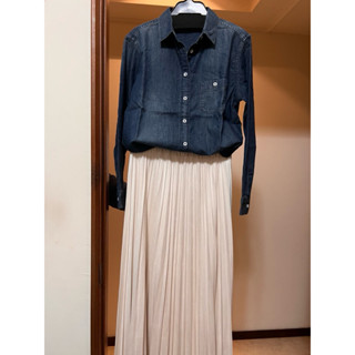 Uniqlo 優衣庫 全新牛仔長版經典襯衫（長袖） 藍色 M號