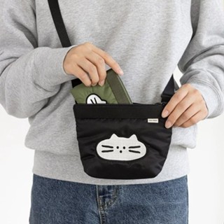 小雲朵♡ 斜揹包 貓咪 卡通 可愛 刺繡 單肩包 男 女 輕便 尼龍 證件 護照 手機包 小包 小廢包