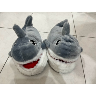 可愛鯊魚絨毛室內拖鞋