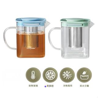 BLACK HAMMER 冷熱兩用耐熱玻璃方形泡茶壺(附濾網)800ml-兩色可選