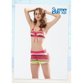 夏之戀SUMMER LOVE大女比基尼三件式泳裝E18715
