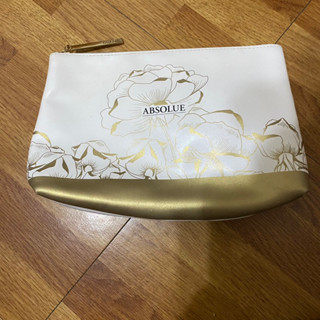 蘭蔻化妝包 花朵 蘭蔻 LANCOME 絕對完美奢華金長型手拿包 萬用包 收納包 拉鍊包 大容量化妝包 化妝包 收納包