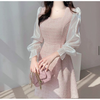 🇰🇷Chloe C. 韓國東大門服飾🇰🇷 ［斷貨款🔥］ 正韓小香風雪紡公主袖禮服洋裝.宴會婚禮洋裝
