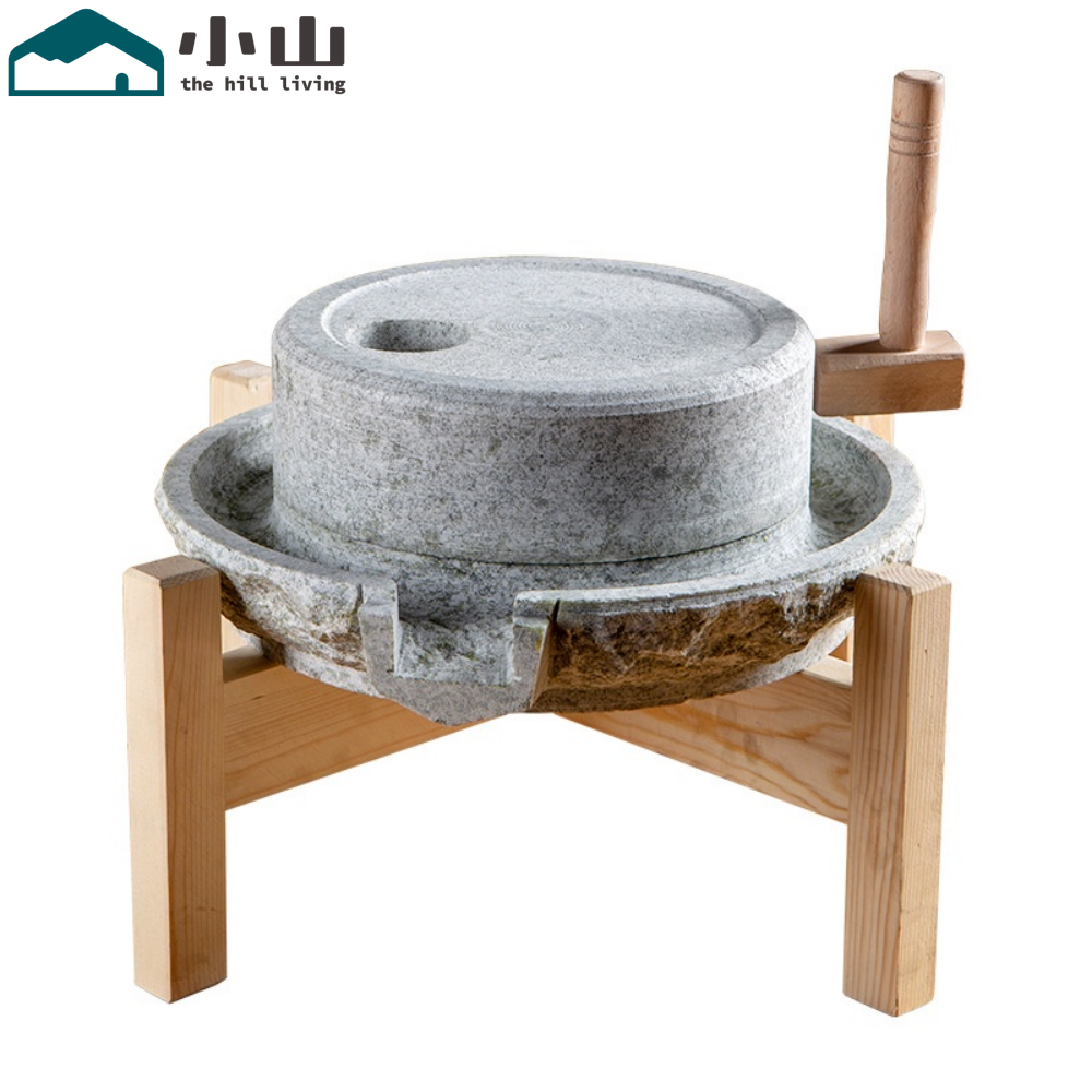 【小山】小石磨 家用磨盤老石磨青石石磨家用磨盤手工石磨家用迷妳豆漿機 老式手搖拉磨 老式石磨