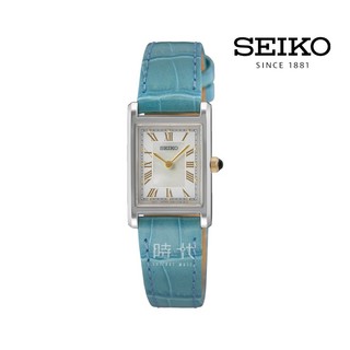 【SEIKO精工】SWR101P1 方形皮革手錶 19mm 4N30-00H0B 台南時代眼鏡