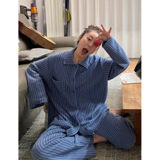 𝐆𝐔𝐀.𝐀 | 韓系簡約條紋德絨睡衣家居服套裝