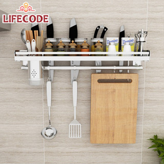LIFECODE《收納王》304不鏽鋼-免打孔-刀板架/調味置物架-寬60cm 14060350
