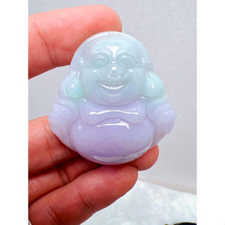 天然緬甸玉石翡翠春彩彌勒佛