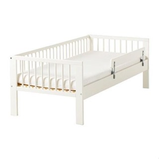 絕版品/北歐工業LOFT風格經典IKEA宜家GULLIVER實木兒童床框床架附活動邊框/白色/二手八成新/特$3000