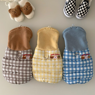 OOPET ♡ 現貨｜韓國 格紋高領保暖斗篷 S-2XL｜韓國品牌 韓國寵物服飾 寵物衣服 狗狗衣服 貓咪衣服