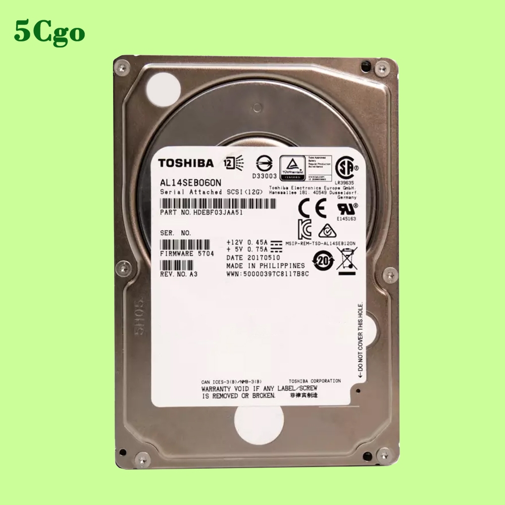 5Cgo.【含稅】全新Toshiba/東芝 AL14SEB060N 600GB 10K轉12Gb SAS 2.5吋伺服器