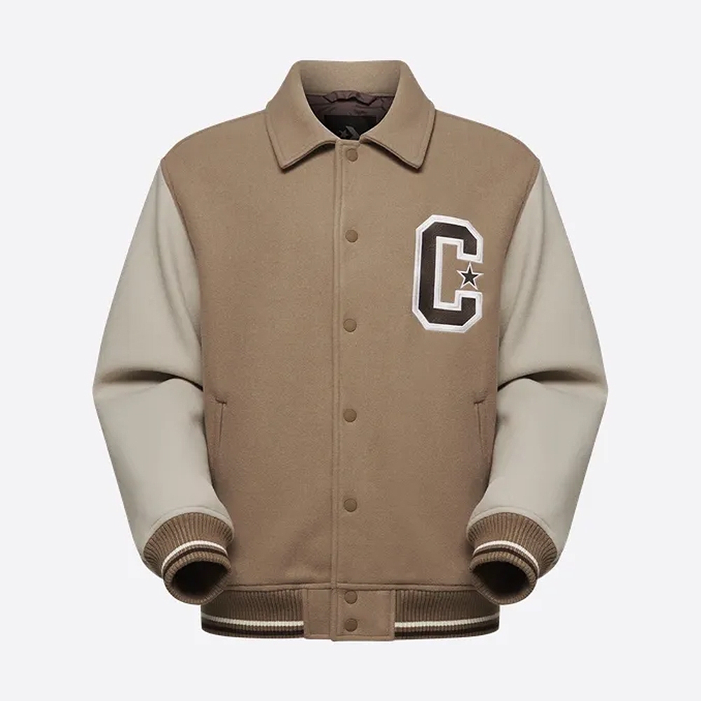 CONVERSE RETRO NON PAD VARSITY JACKET 男 棒球外套 棕色_10028007-A01