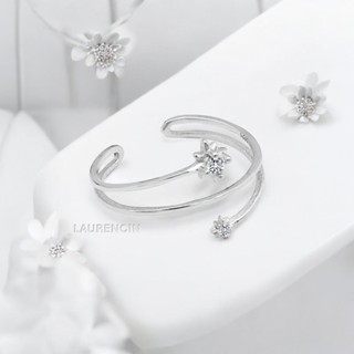 【LAURENCIN】 S925純銀守護六芒星戒指/戒指/S925純銀/守護六芒星/開口戒