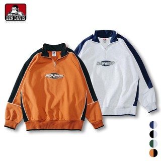 BEN DAVIS BD TRAINERS TOP 圓標 LOGO 拼色 落肩 半開襟 大學T 4色