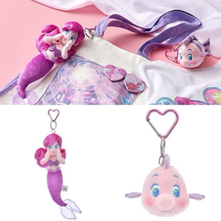 日本迪士尼小美人魚夢幻系列美人魚 小比目魚絨毛玩偶 鑰匙圈有