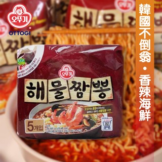 韓國 不倒翁 OTTOGI 北京海鮮湯麵 120gx5入/包 海鮮拉麵 效期:2025.08.01《釜山小姐》